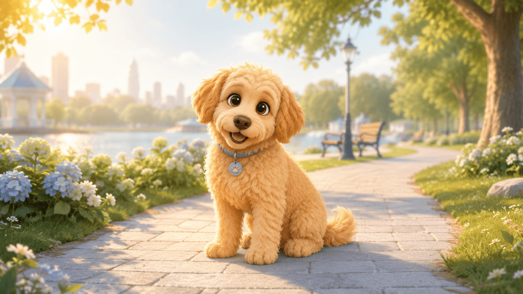Arnold sitting in a sunny park